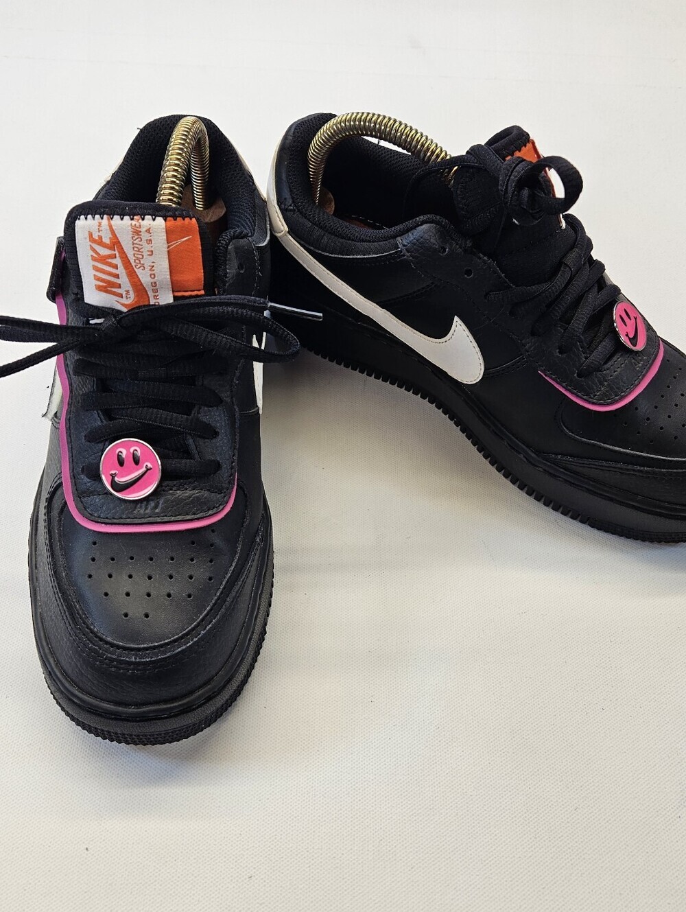 Nike Air Force 1 Shadow Black Pink Patches CU4743-001 Women’s Size 8 EUC
